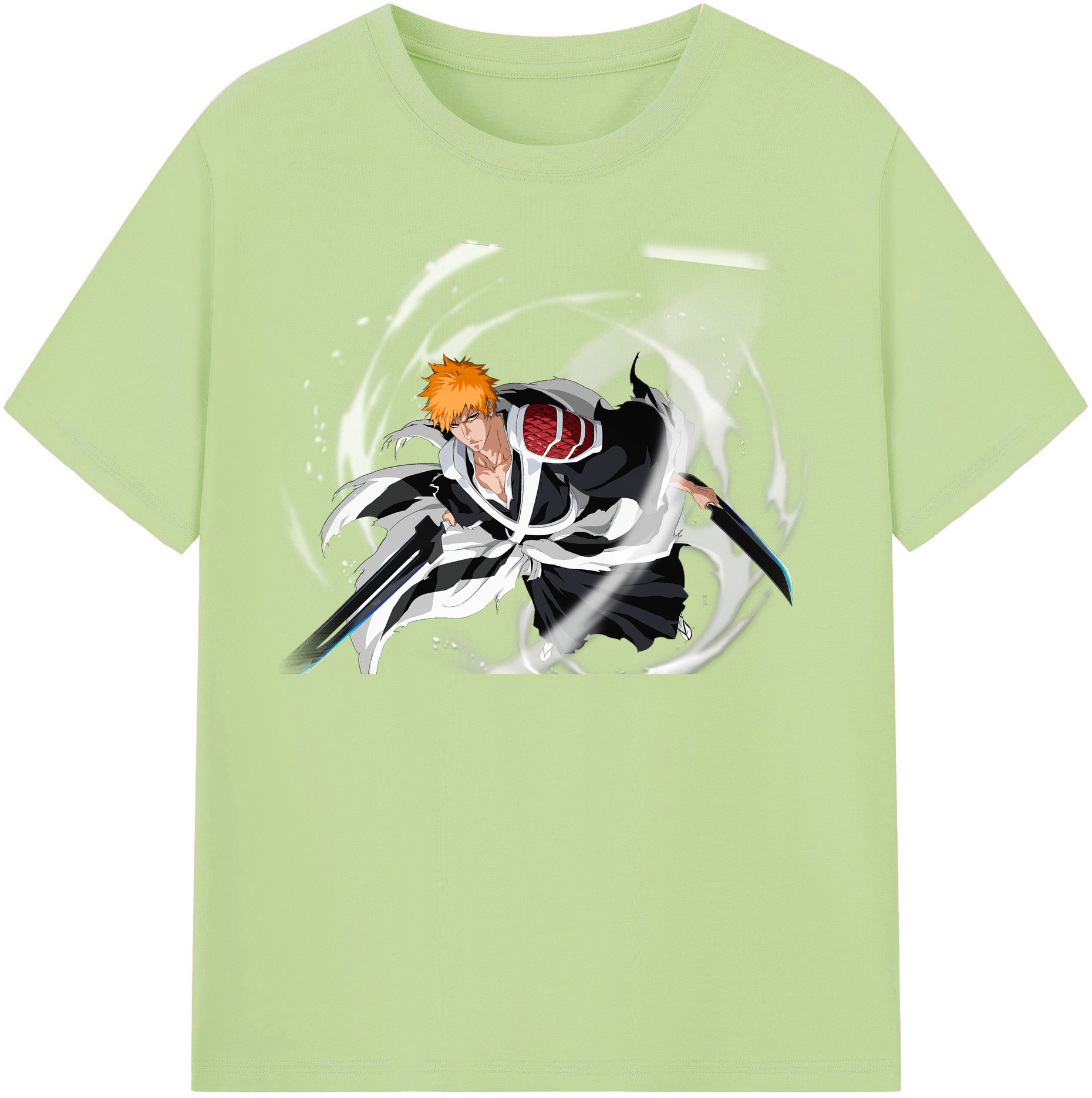 （画像用） ブリーチ 黒崎一護（くろさき いちご）BLEACH Kurosaki Ichigo 綿100％半袖Tシャツ（フロントプリント）